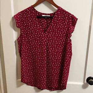 Fun 2 Fun Maroon Floral Blouse